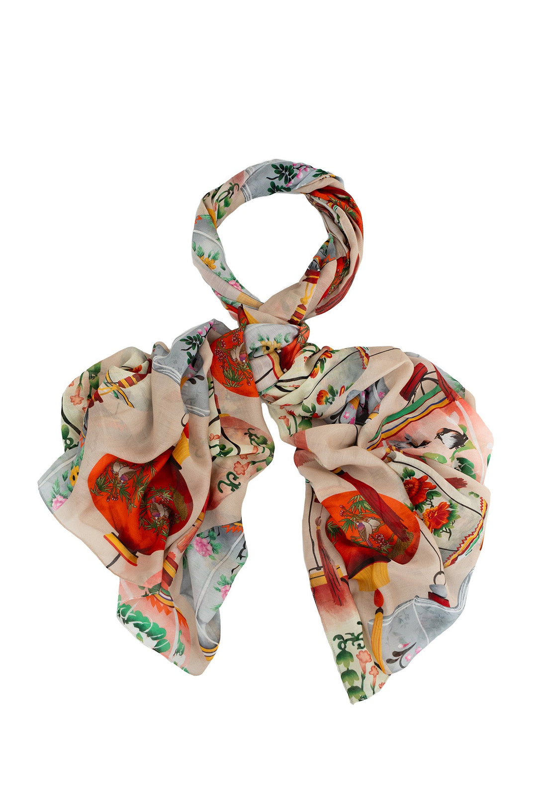 Lanterns Red Scarf - One Hundred Stars