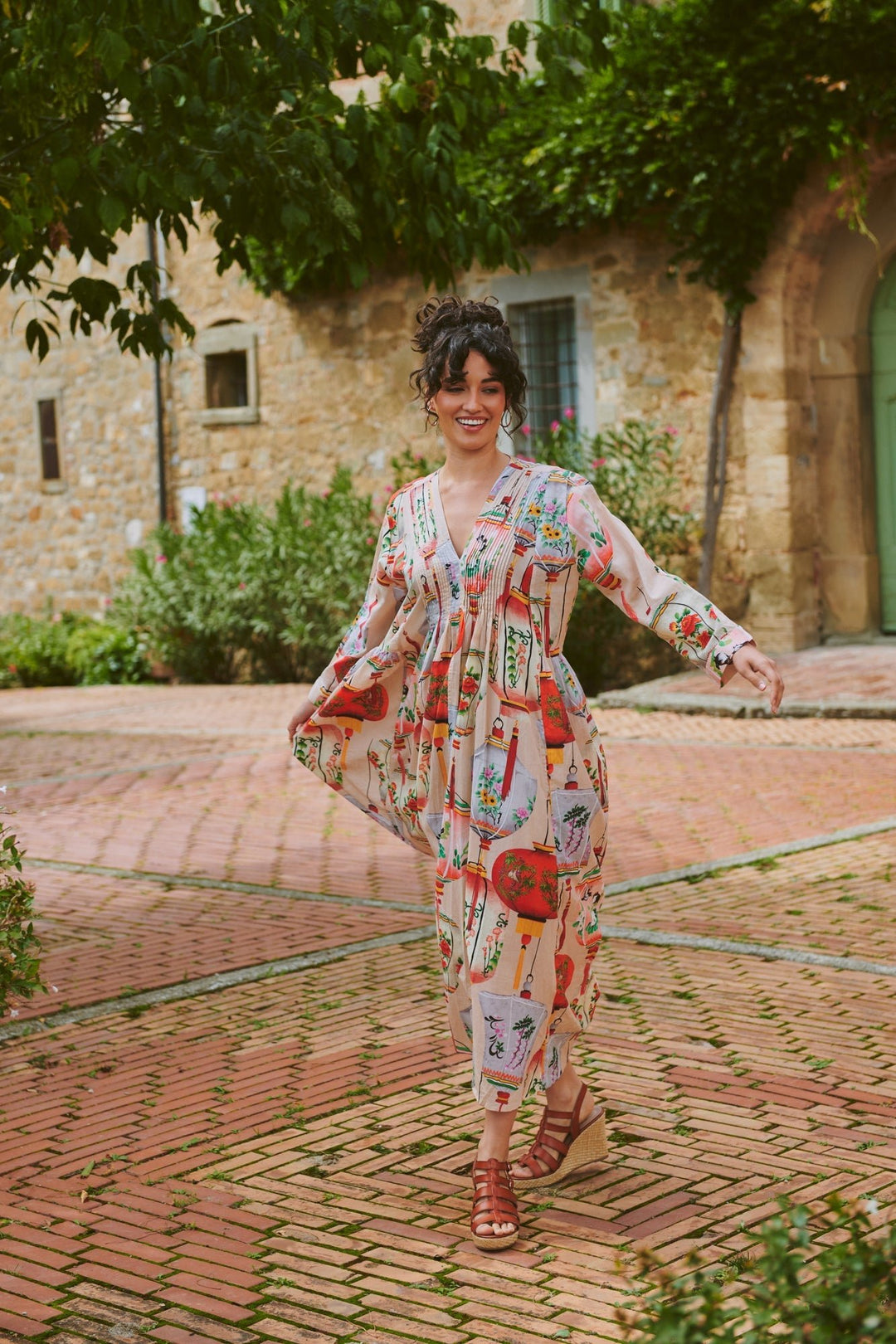 Lanterns Red Pinch Pleat Dress - One Hundred Stars