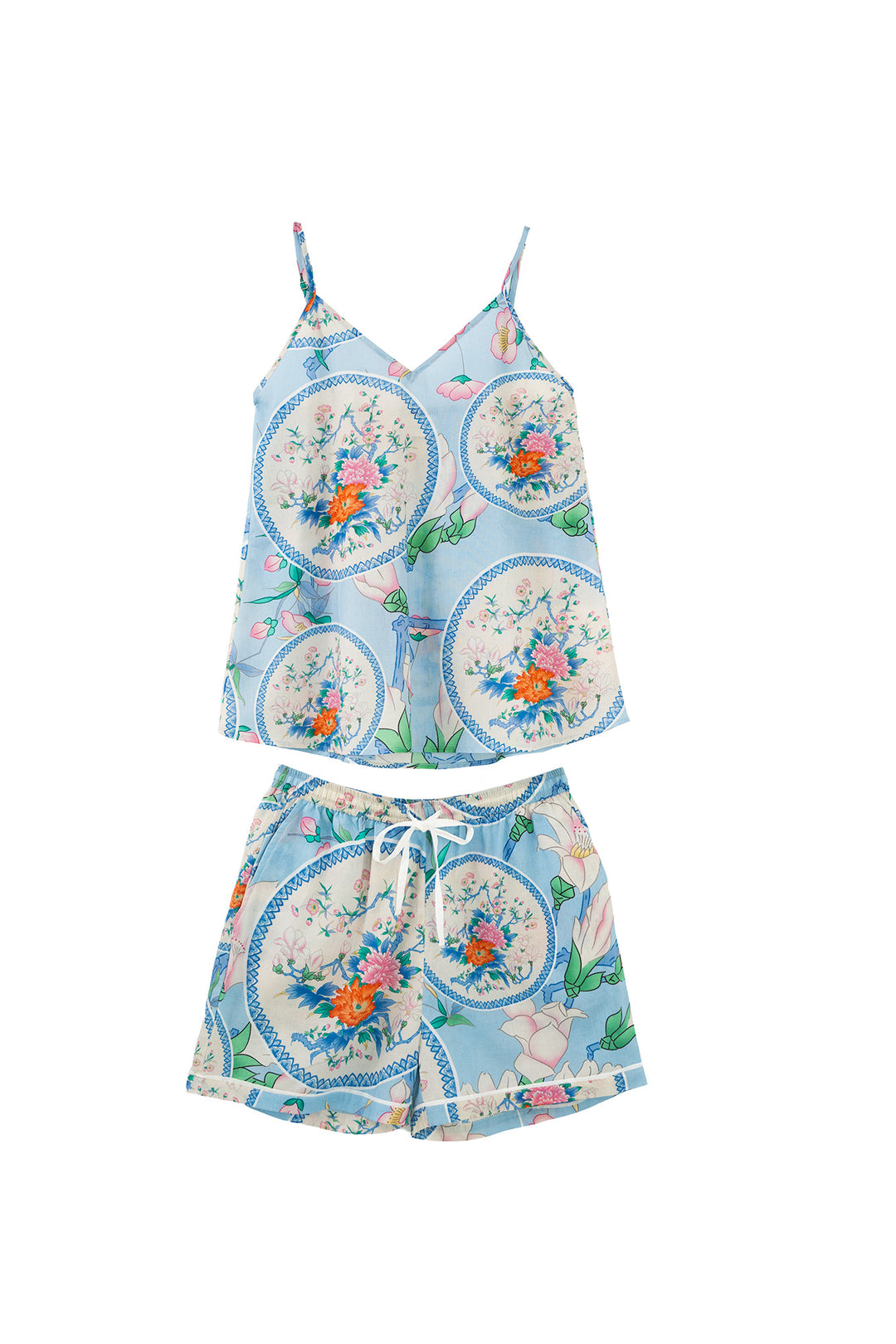 Magnolia Plates Baby Blue Cotton PJ Short Set