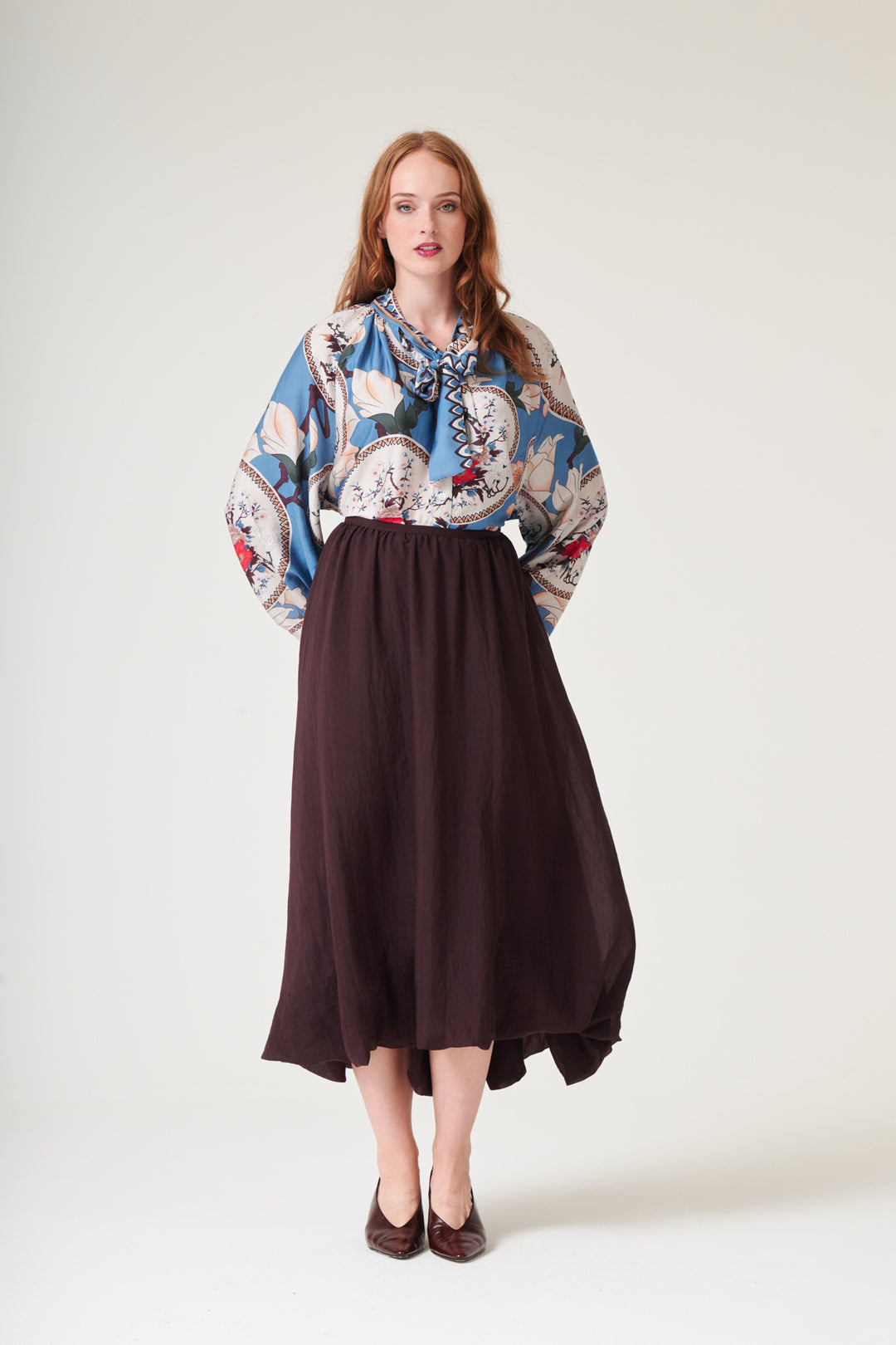 Magnolia Plates Blue PussyBow Blouse - One Hundred Stars