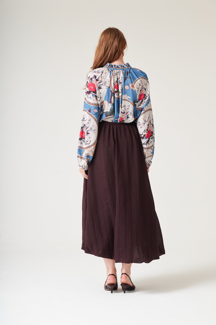Magnolia Plates Blue PussyBow Blouse - One Hundred Stars