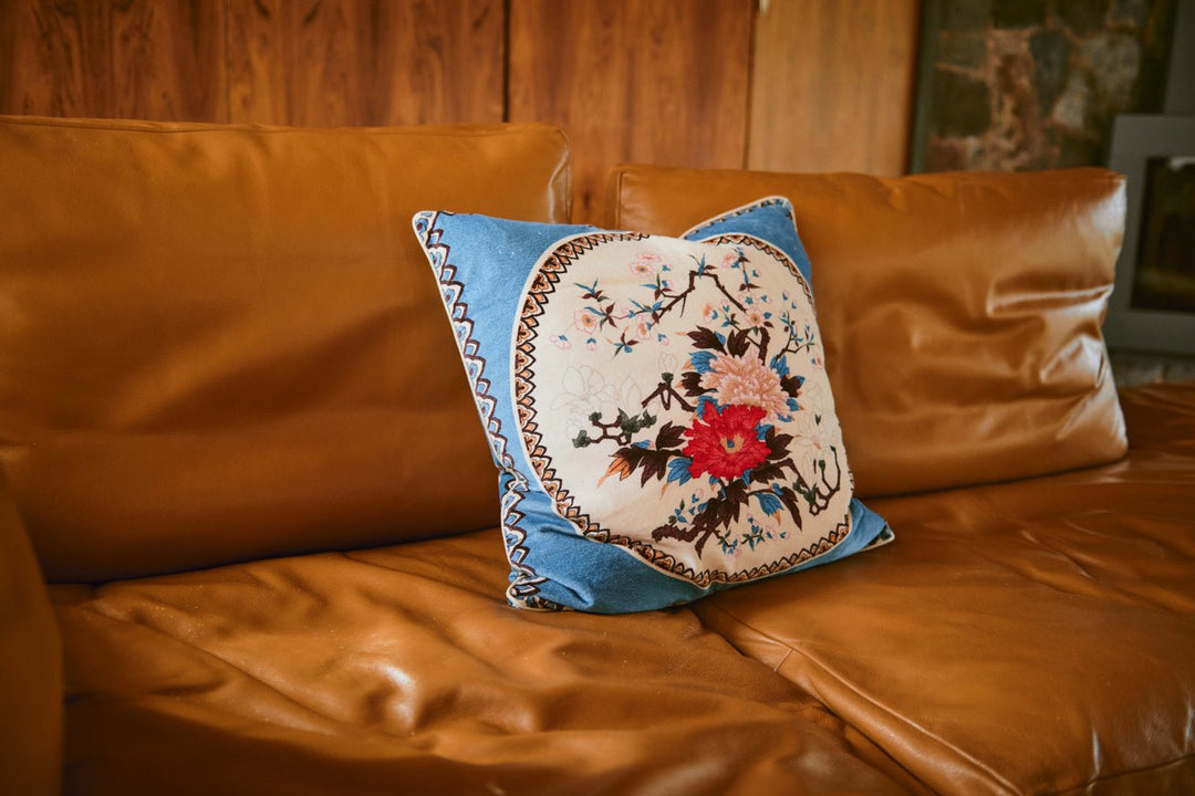Magnolia Plates Blue Cushion Cover - One Hundred Stars