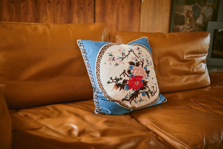 Magnolia Plates Blue Cushion Cover - One Hundred Stars