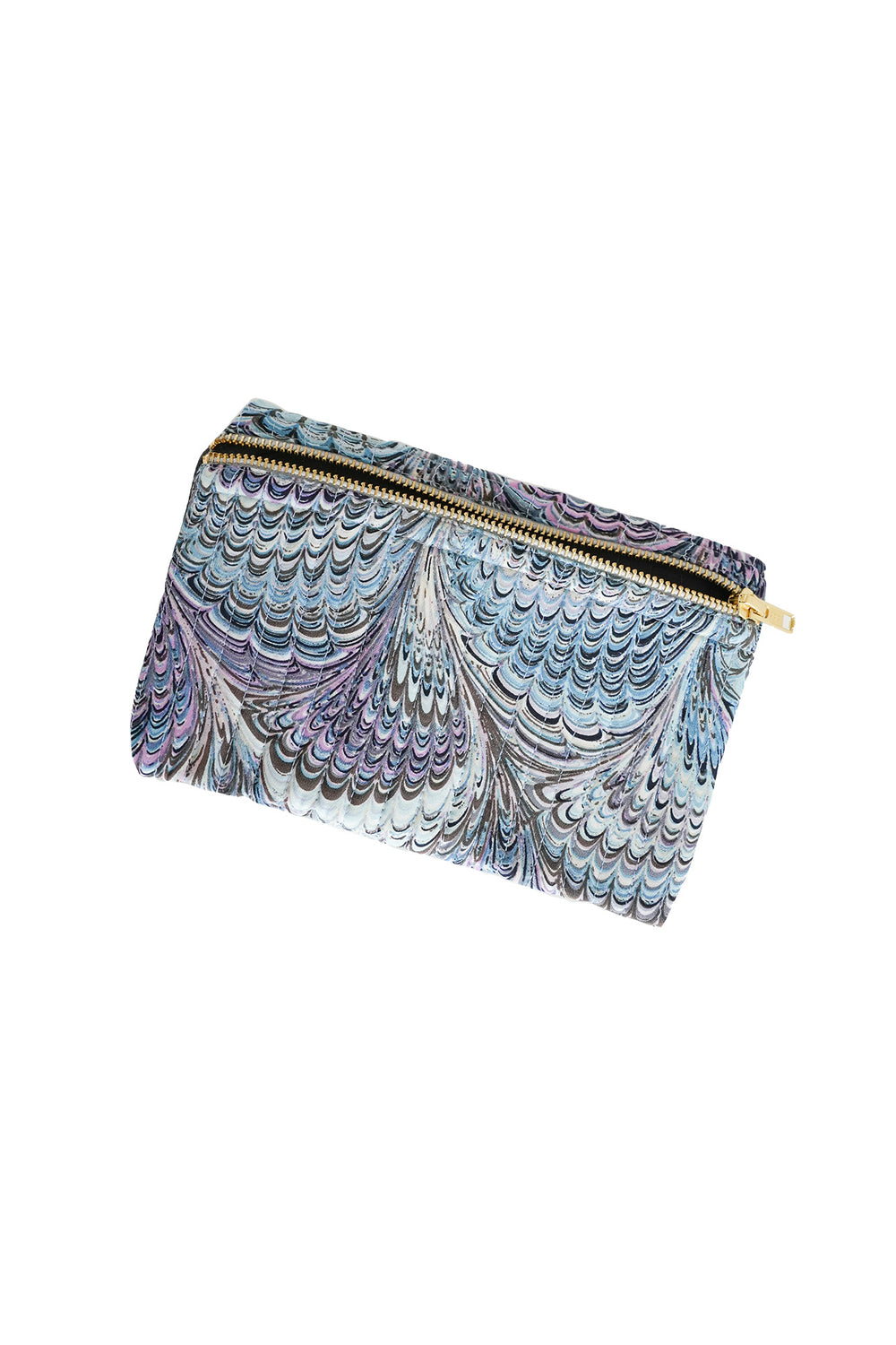 Marbled Blue Pencil Pouch - One Hundred Stars