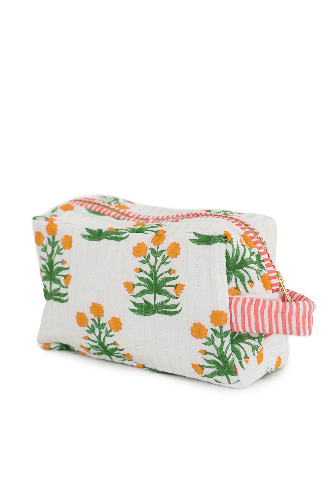 Marigold Check Pink Cotton Wash Bag