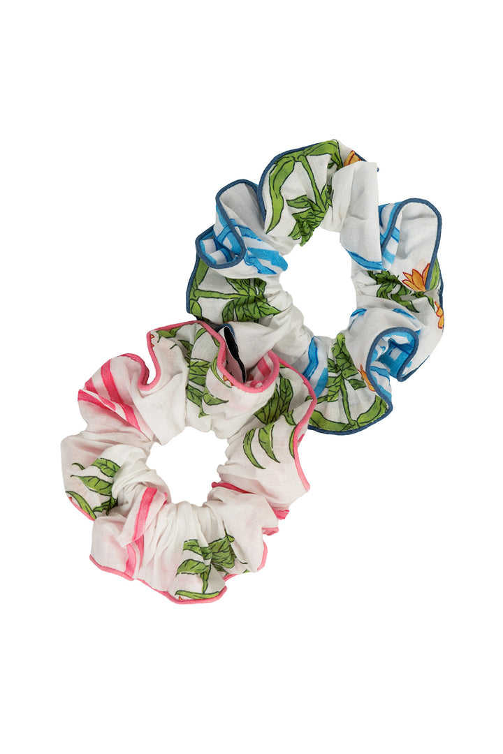 Marigold Check Scrunchie Set - One Hundred Stars