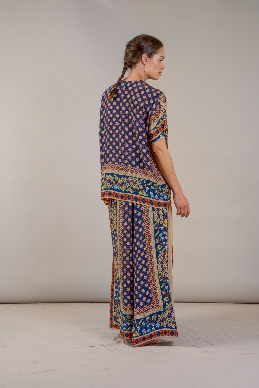 Moorish Blue Crepe Palazzo Pants - One Hundred Stars