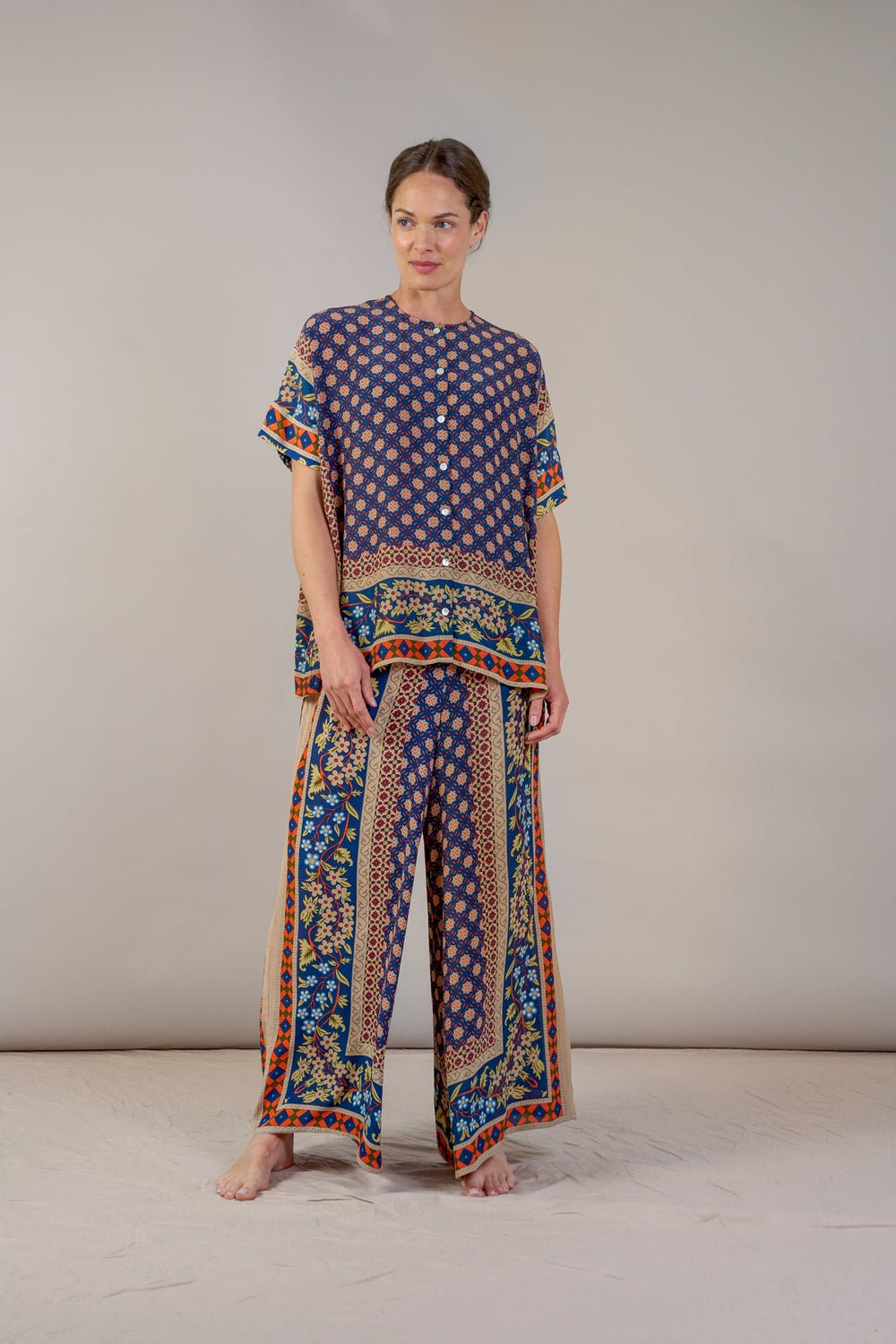 Moorish Blue Tea Blouse - One Hundred Stars