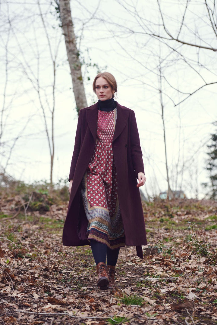 Moorish Burgundy Pleat Dress - One Hundred Stars