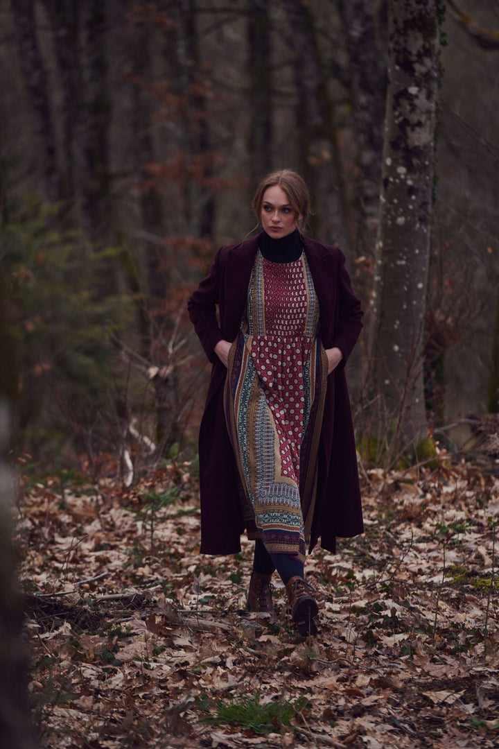Moorish Burgundy Pleat Dress - One Hundred Stars