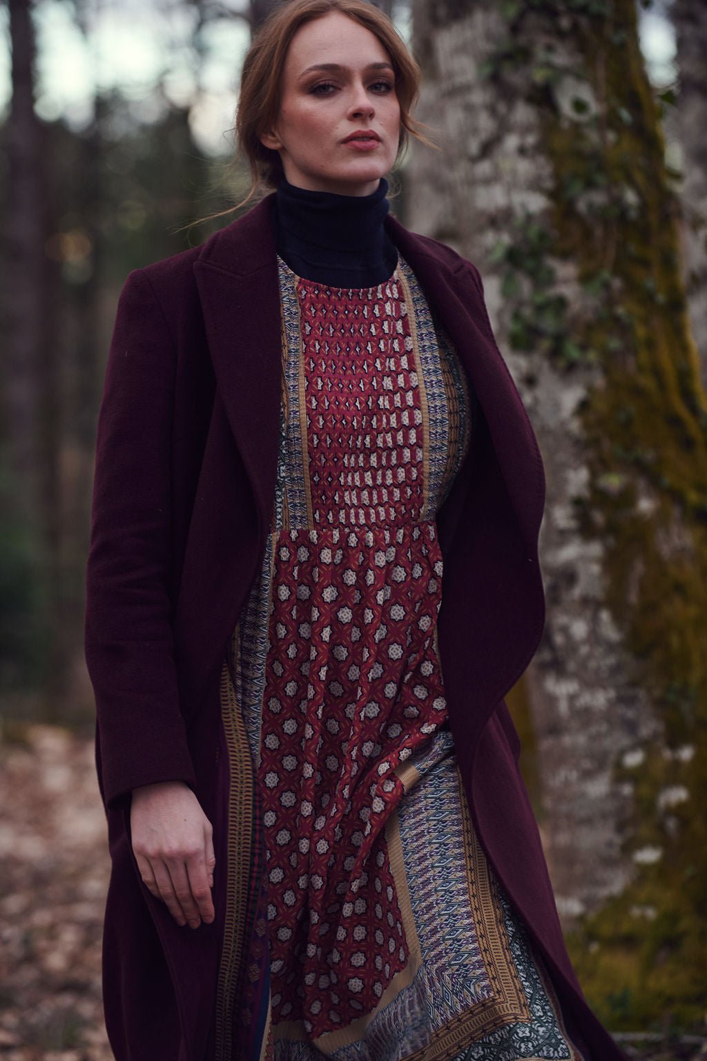 Moorish Burgundy Pleat Dress - One Hundred Stars