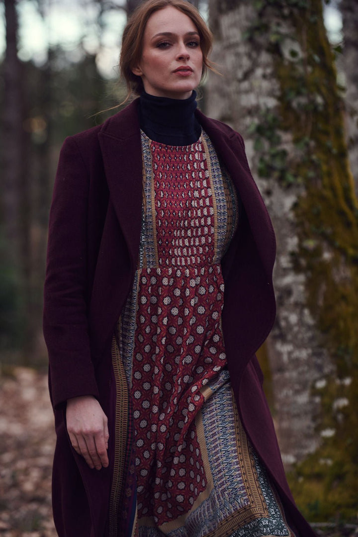 Moorish Burgundy Pleat Dress - One Hundred Stars
