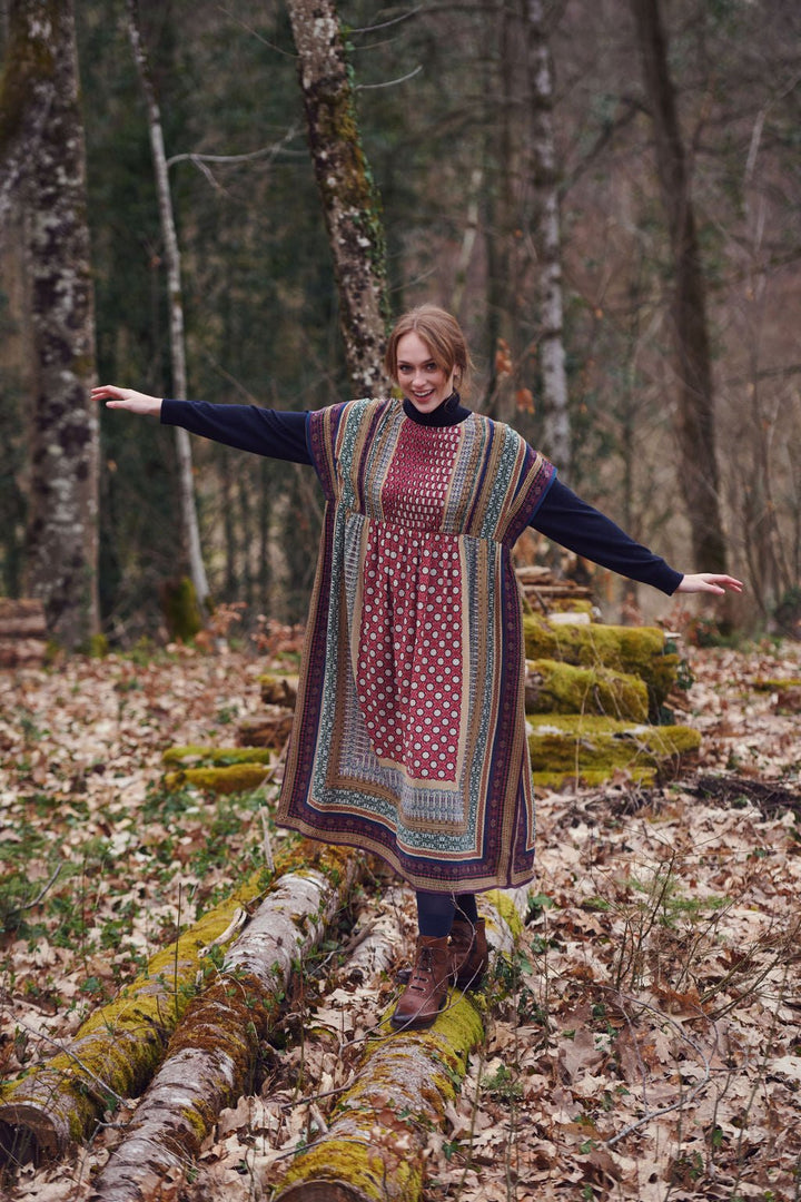 Moorish Burgundy Pleat Dress - One Hundred Stars