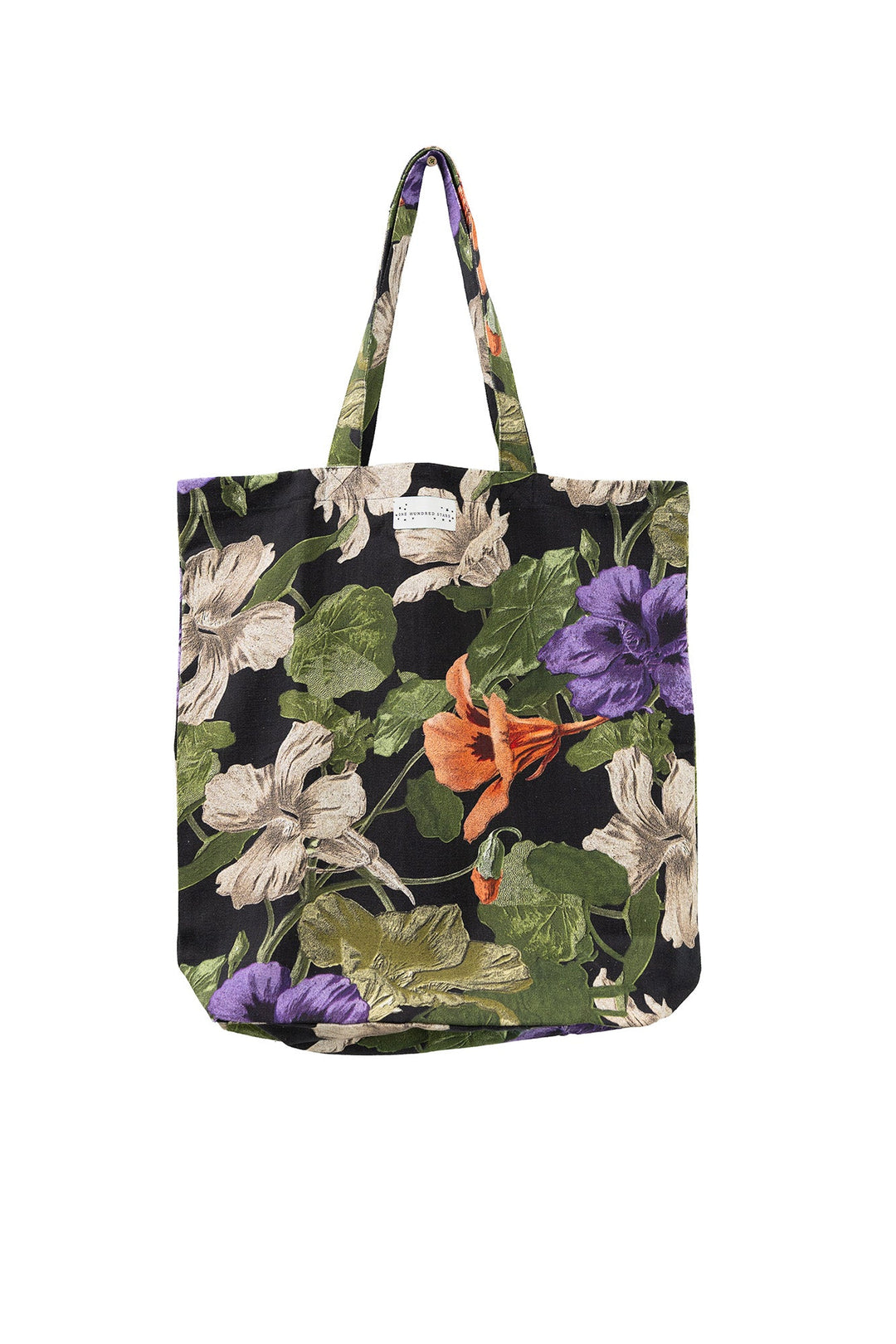 Nasturtium Black Canvas Bag - One Hundred Stars