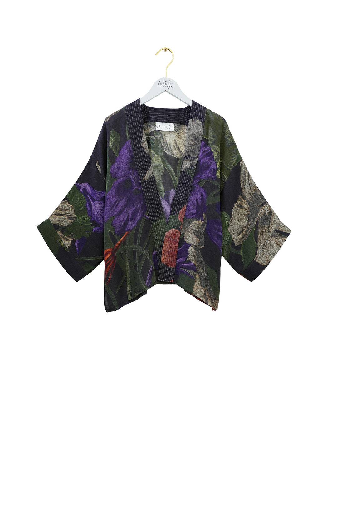 Nasturtium Black Wool Kimono