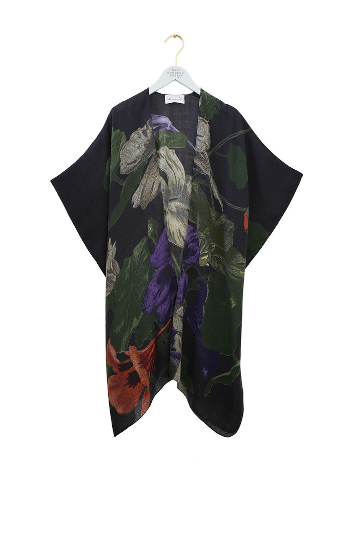 Nasturtium Black Wool Throwover - One Hundred Stars