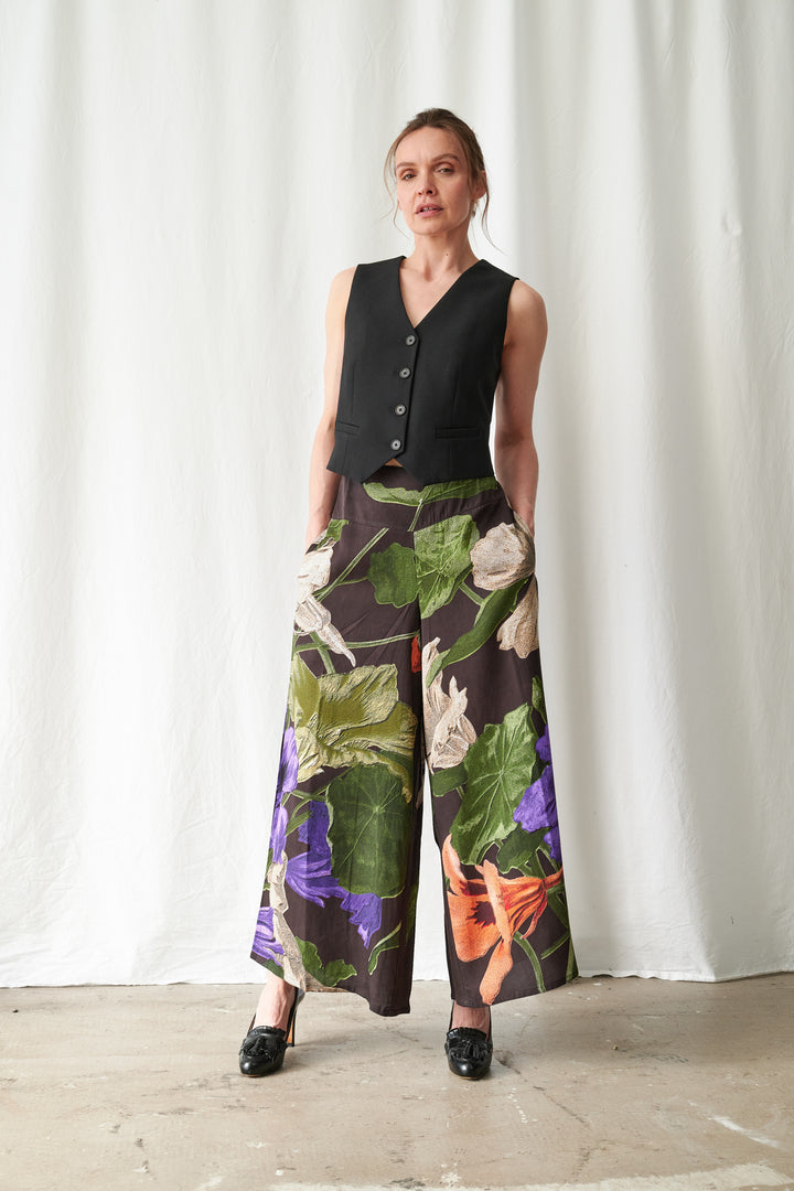 Nasturtium Black Palazzo Pants - One Hundred Stars