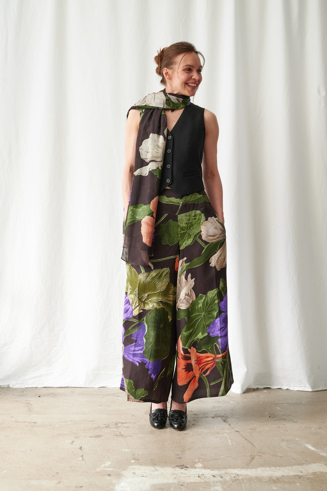 Nasturtium Black Scarf - One Hundred Stars