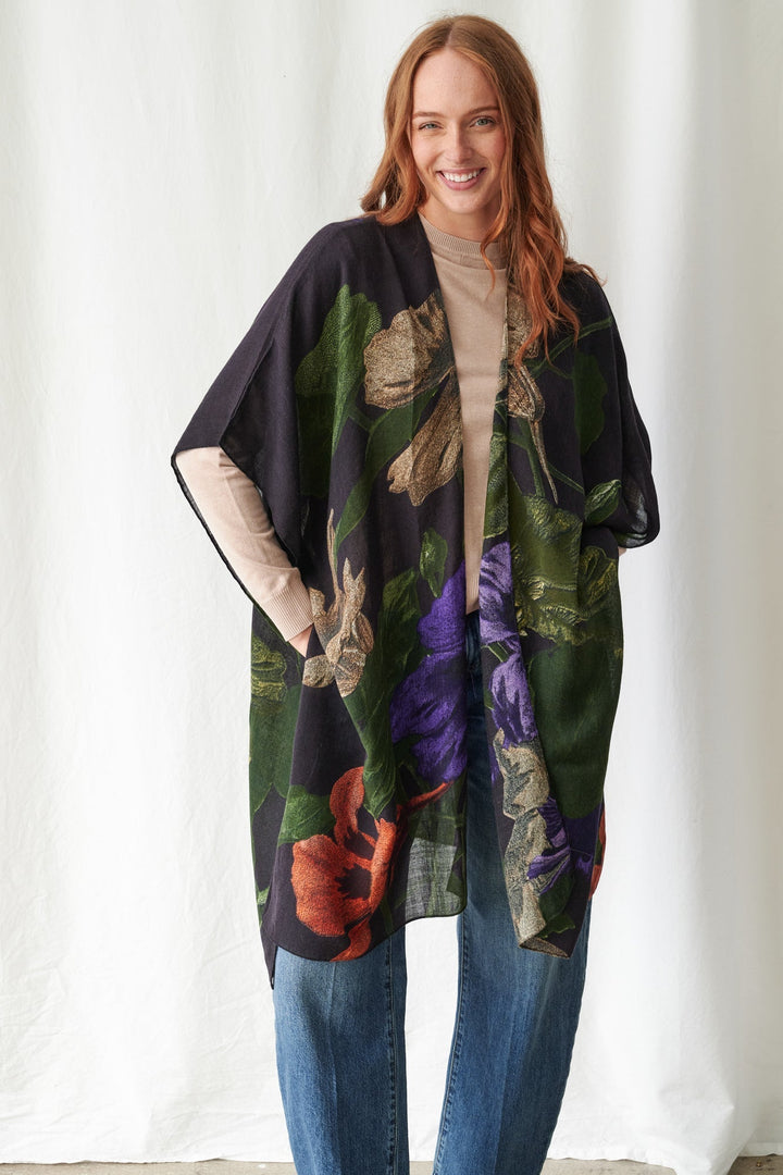 Nasturtium Black Wool Throwover - One Hundred Stars