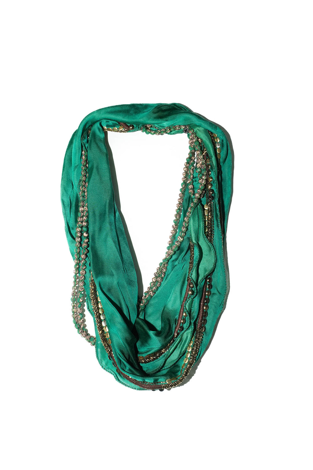 Indian Heritage Green Necklace Scarf