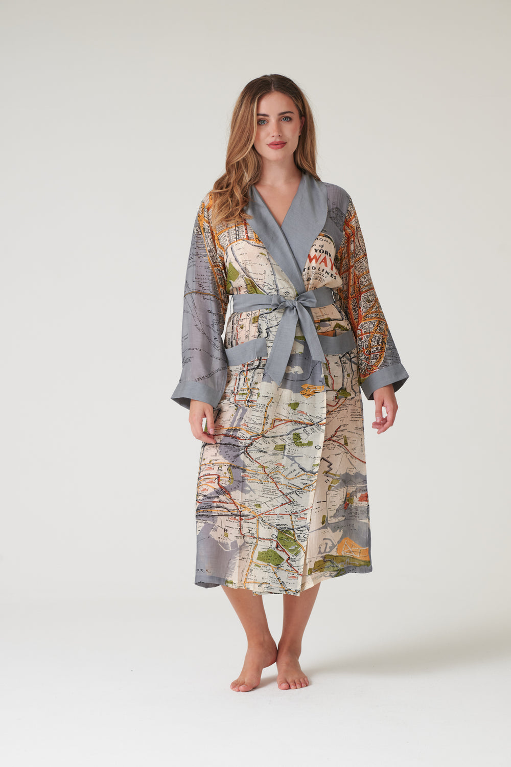 New York City Grey Map Gown - One Hundred Stars
