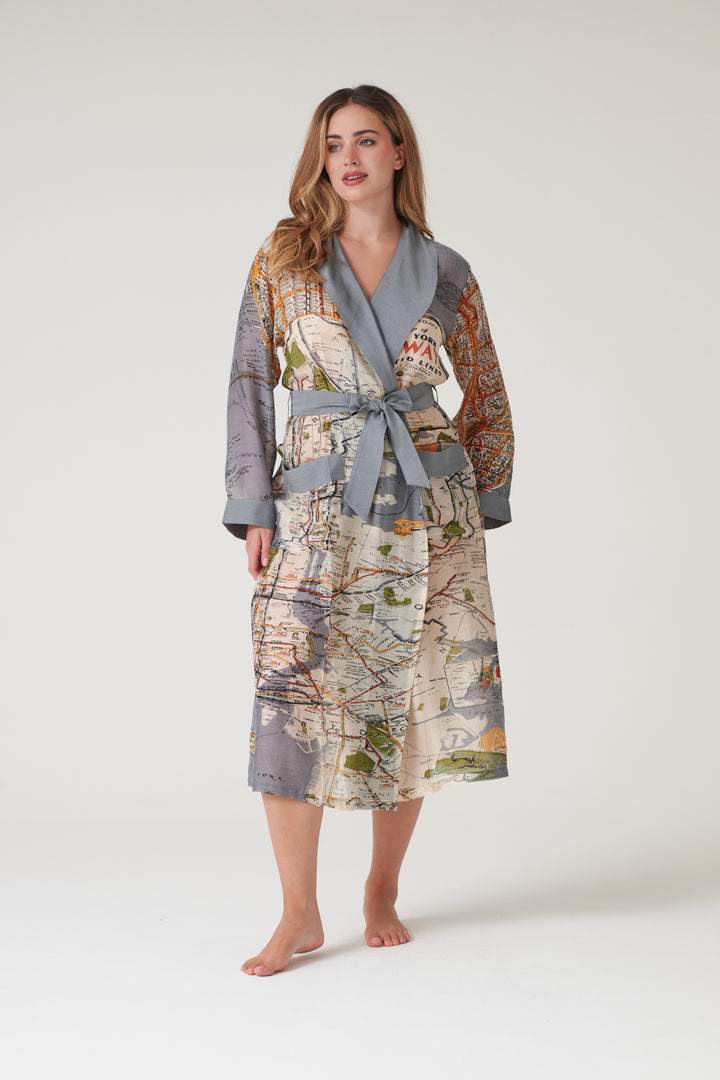 New York City Grey Map Gown - One Hundred Stars