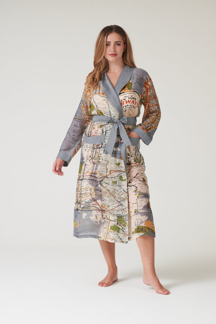 New York City Grey Map Gown - One Hundred Stars