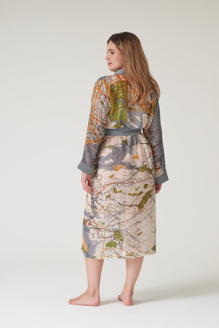 New York City Grey Map Gown - One Hundred Stars