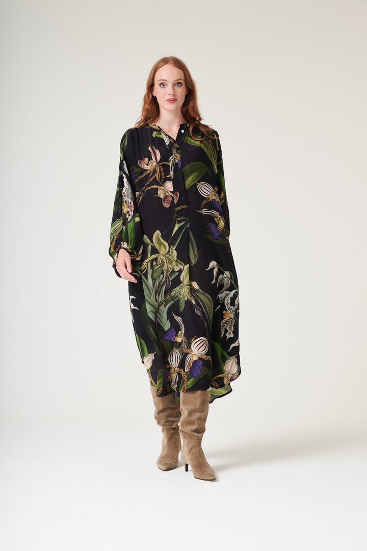 Orchid Black Crepe Darcy Dress - One Hundred Stars