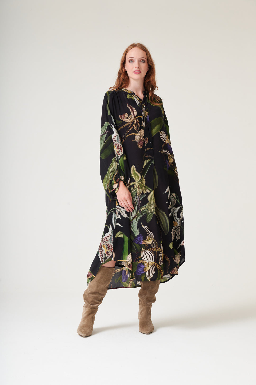 Orchid Black Crepe Darcy Dress - One Hundred Stars
