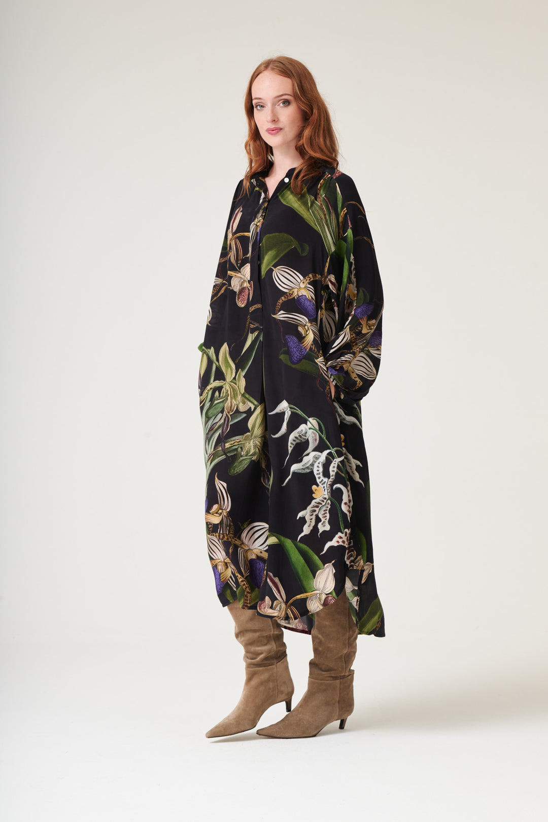 Orchid Black Crepe Darcy Dress - One Hundred Stars
