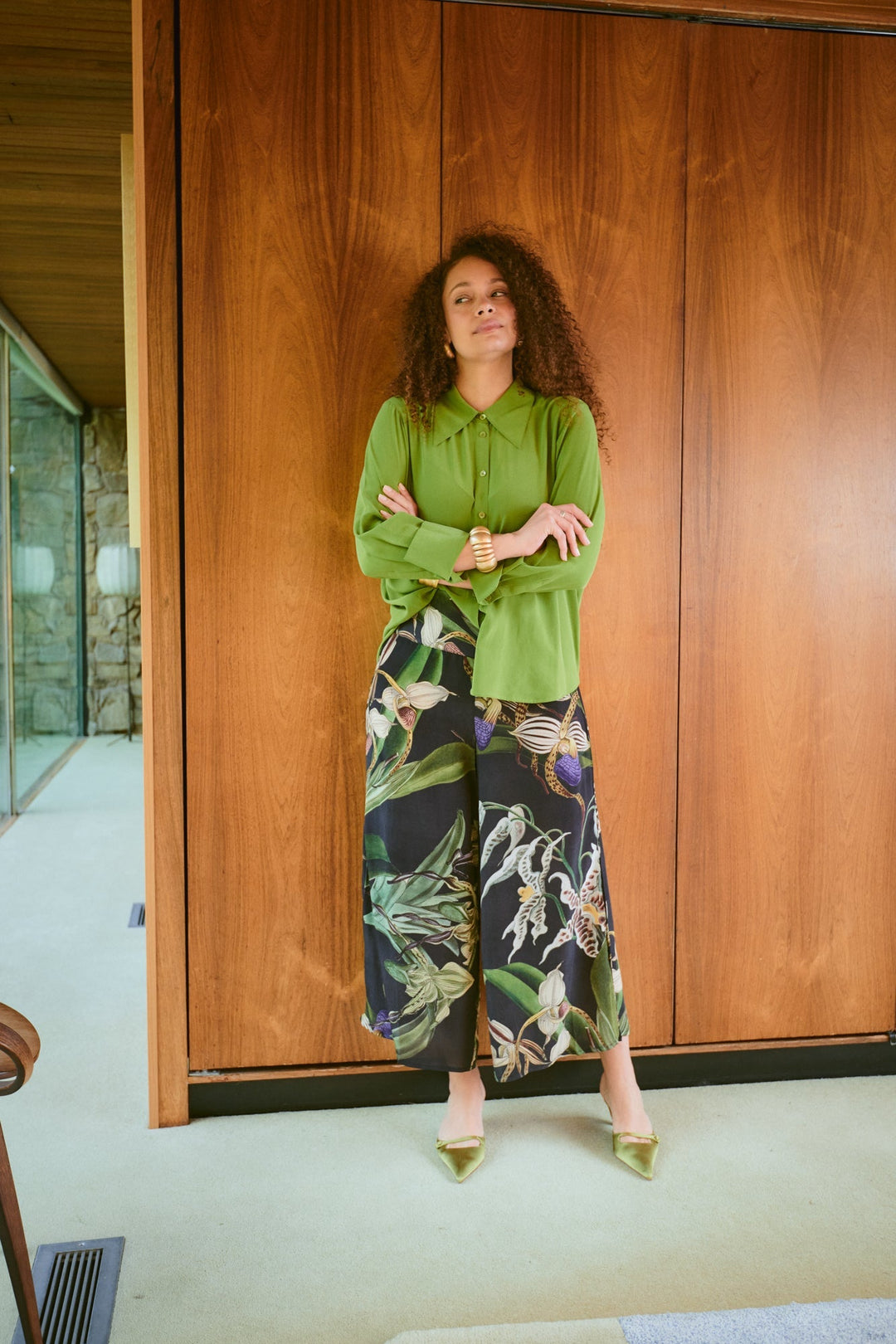 Orchid Black Crepe Palazzo Pants - One Hundred Stars