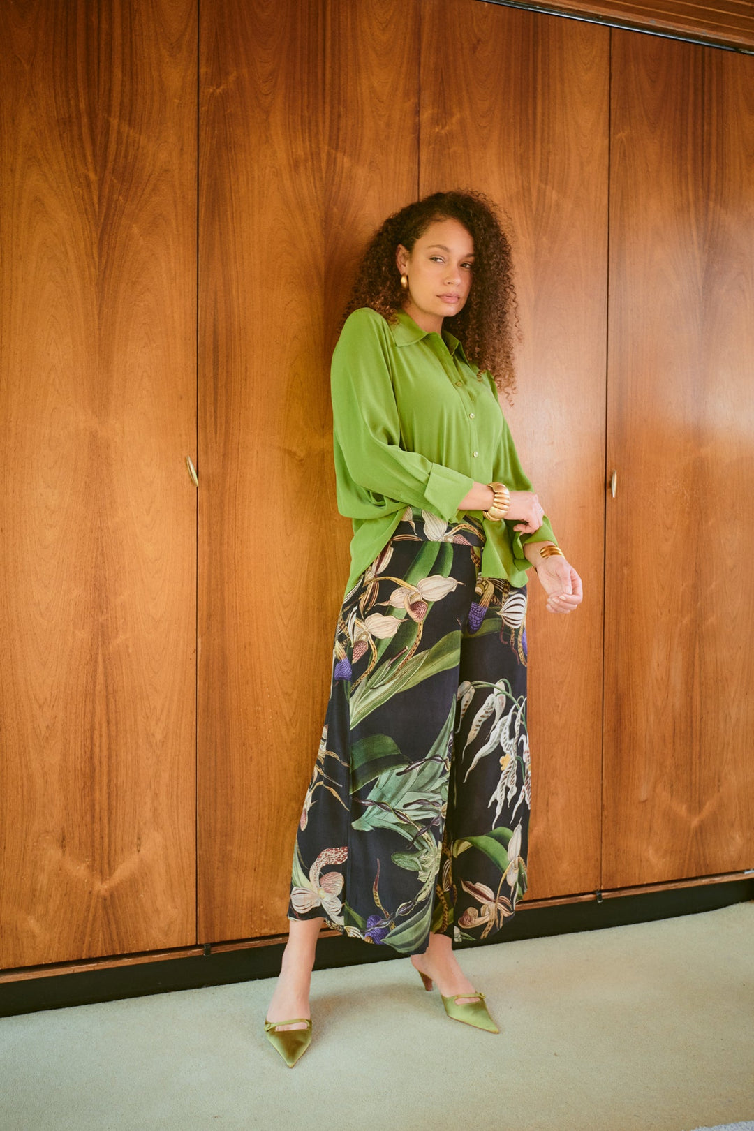 Orchid Black Crepe Palazzo Pants - One Hundred Stars