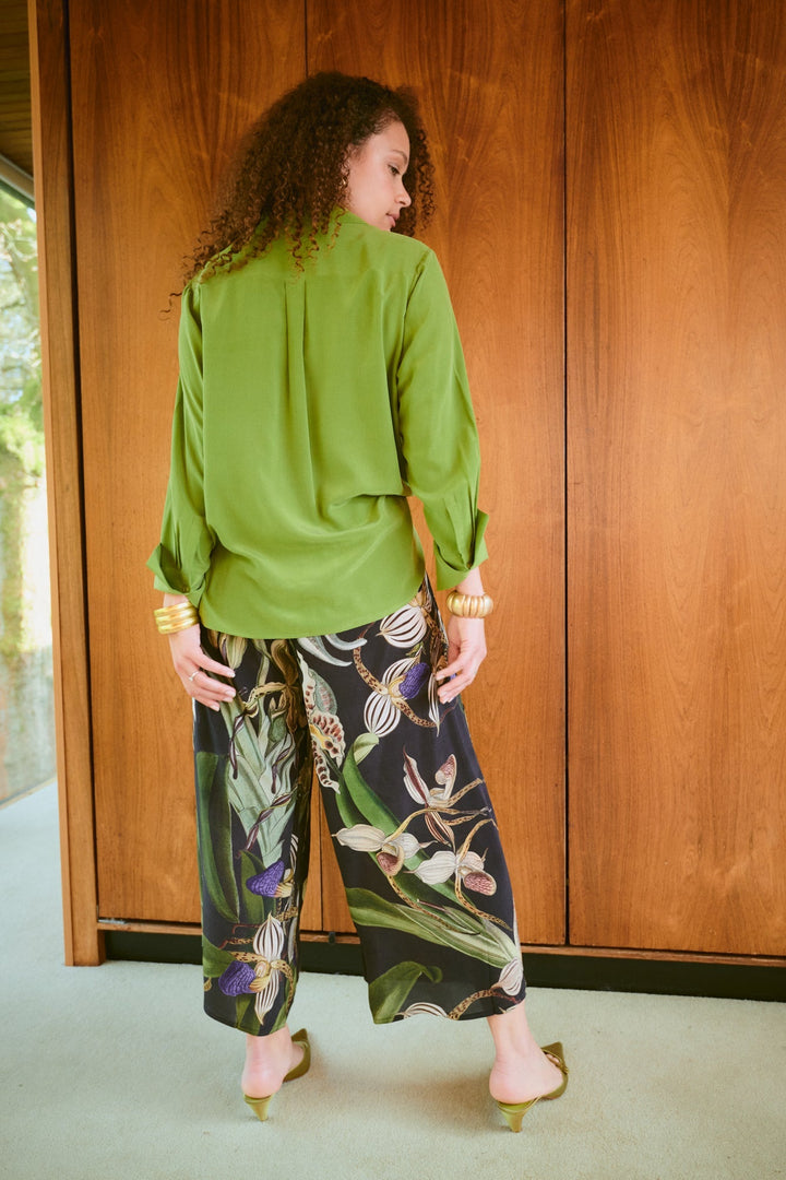 Orchid Black Crepe Palazzo Pants - One Hundred Stars