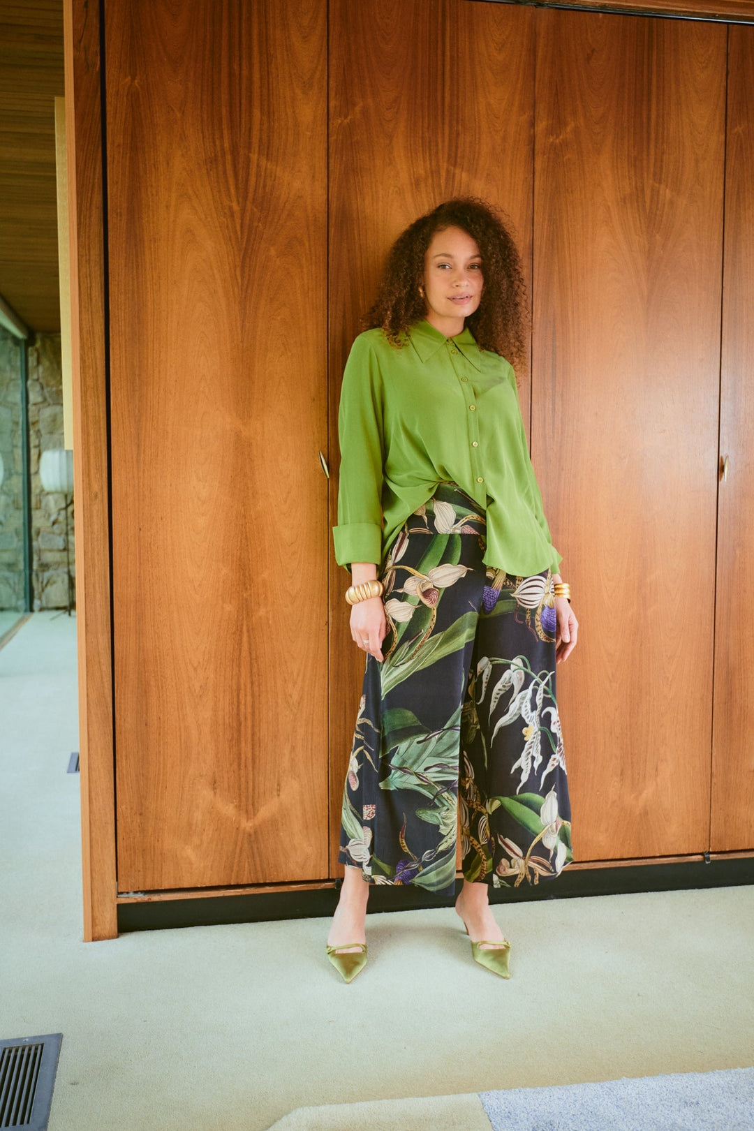 Orchid Black Crepe Palazzo Pants - One Hundred Stars