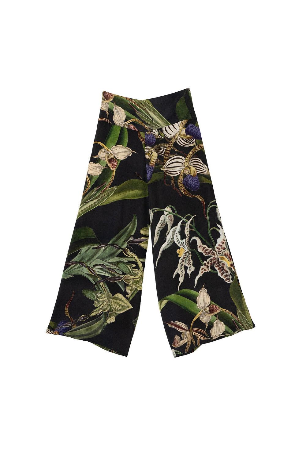 Orchid Black Crepe Palazzo Pants - One Hundred Stars