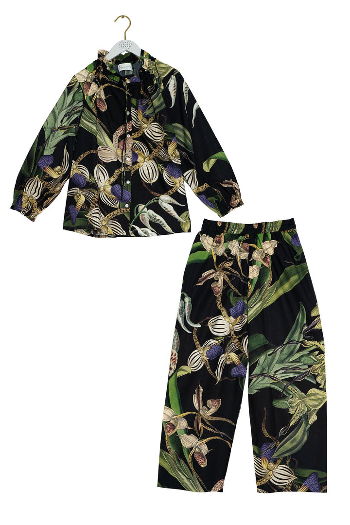 Orchid Black Poplin Pyjama Set - One Hundred Stars