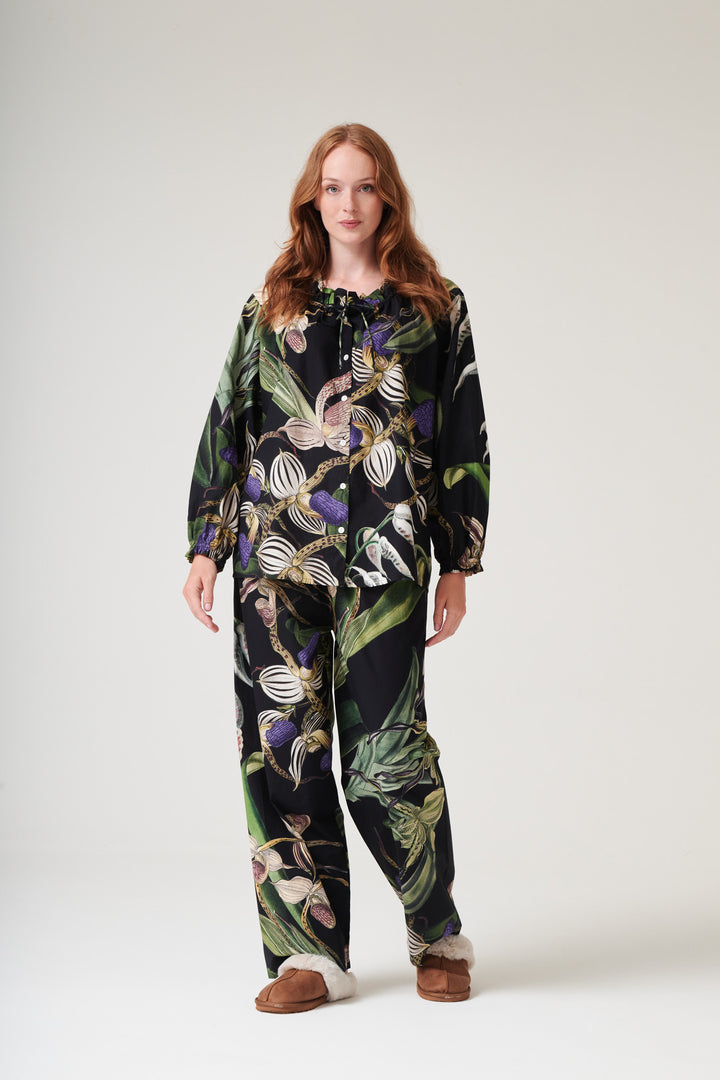 Orchid Black Poplin Pyjama Set - One Hundred Stars