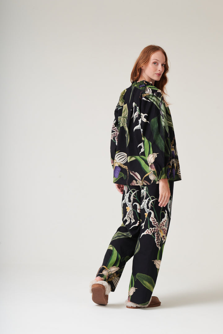 Orchid Black Poplin Pyjama Set - One Hundred Stars