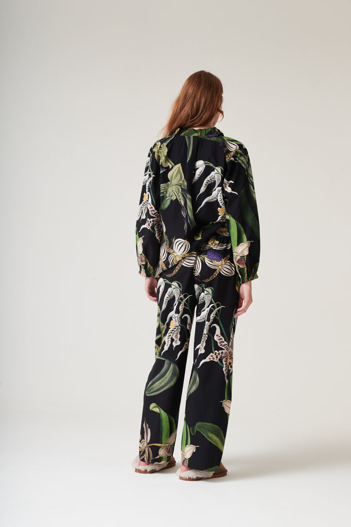 Orchid Black Poplin Pyjama Set - One Hundred Stars