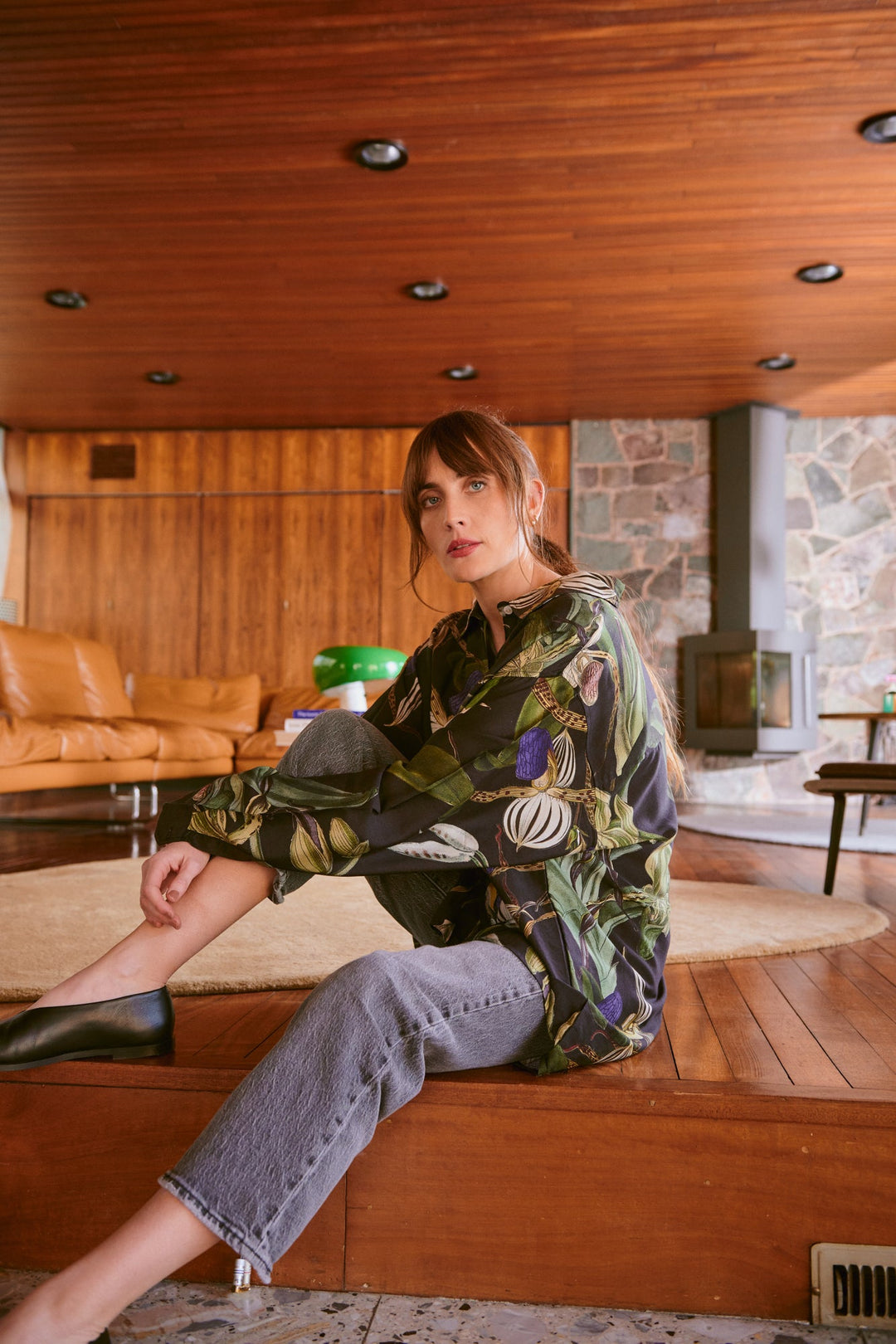 Orchid Black Oversized Shirt - One Hundred Stars