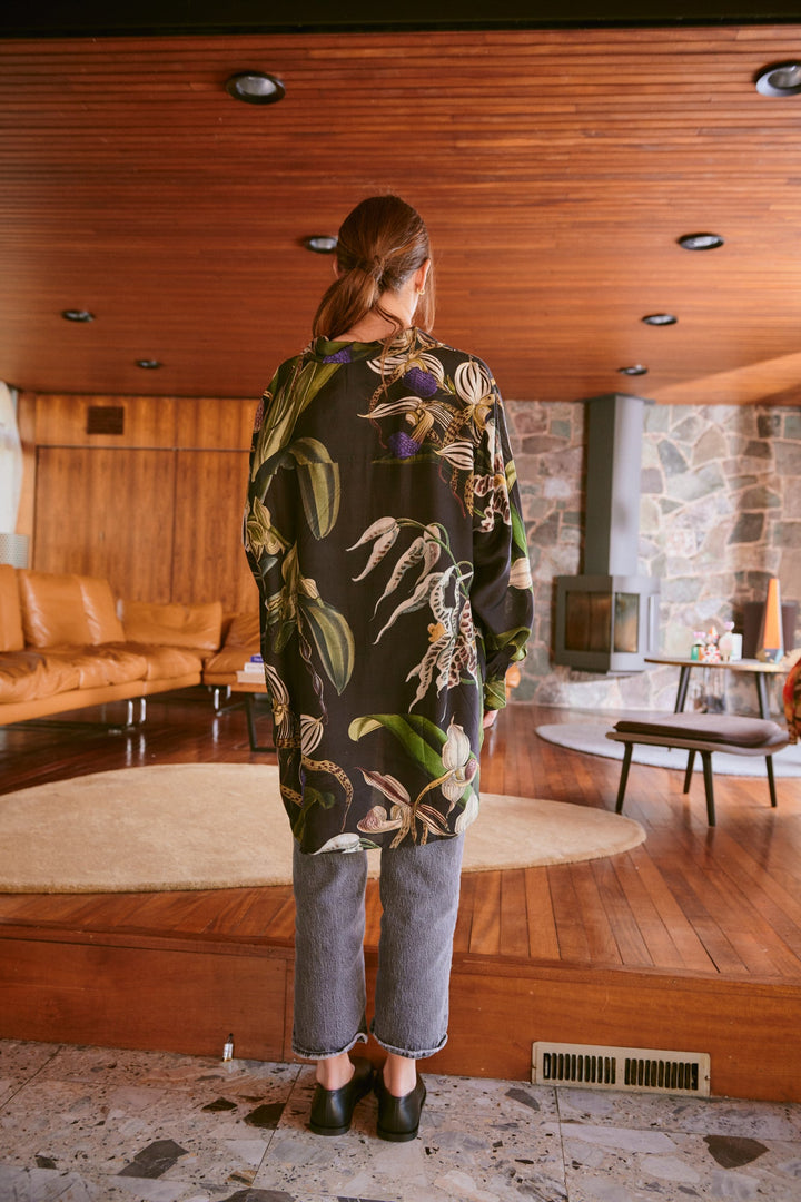 Orchid Black Oversized Shirt - One Hundred Stars