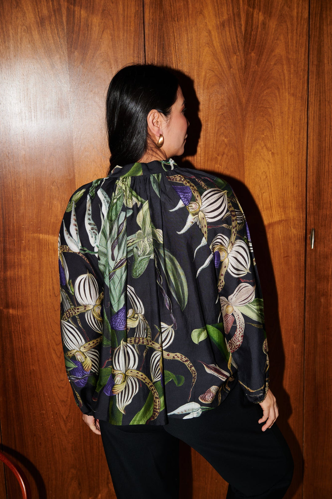 Orchid Black PussyBow Blouse - One Hundred Stars