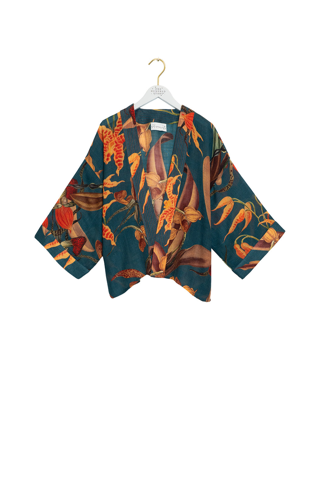 Orchid Teal Wool Kimono