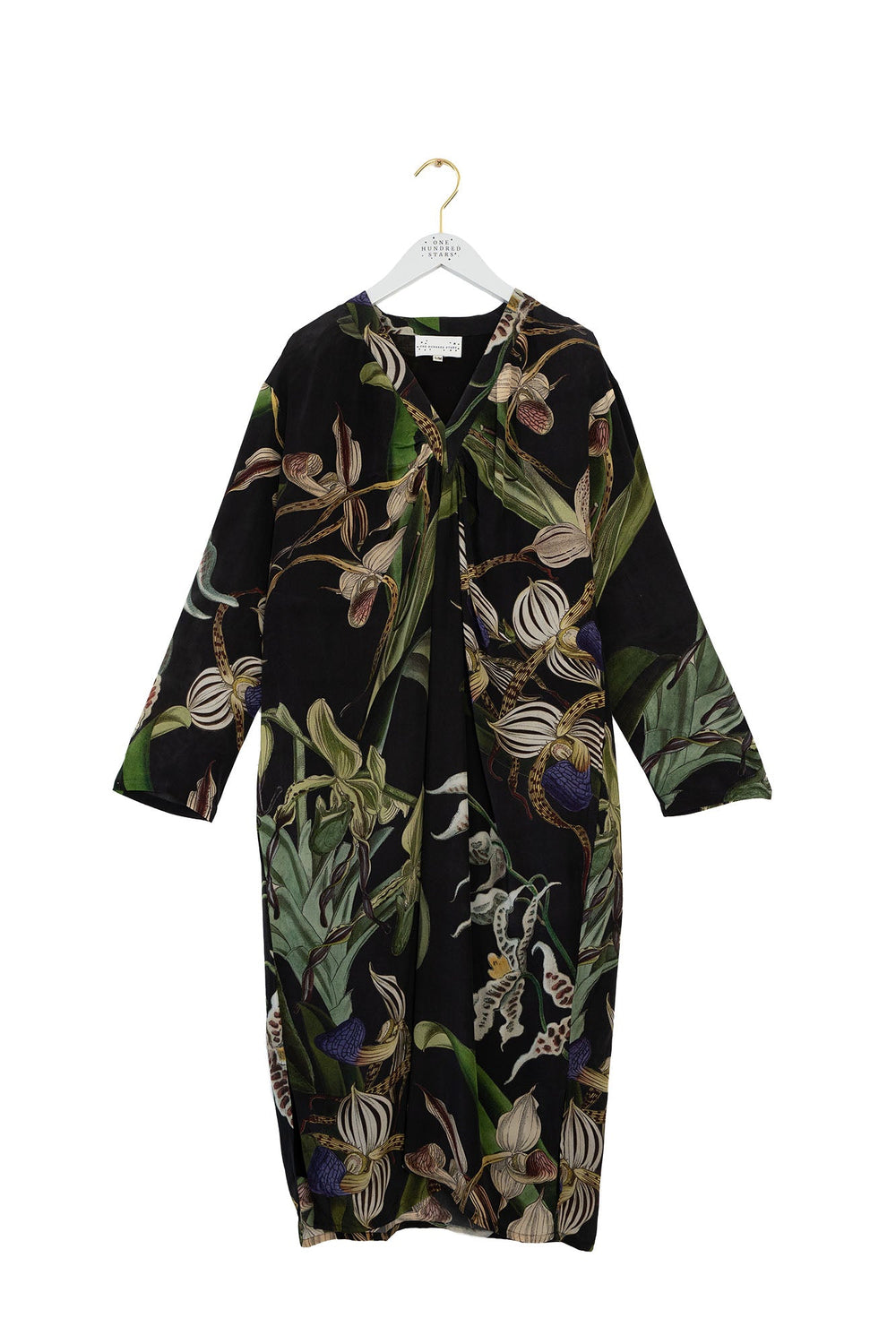 Orchid Black Midi Dress - One Hundred Stars
