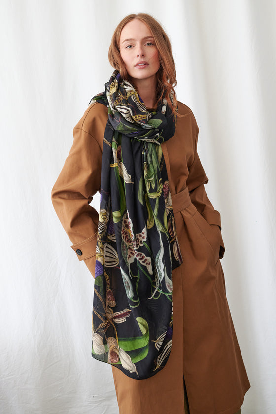 Orchid Black Scarf
