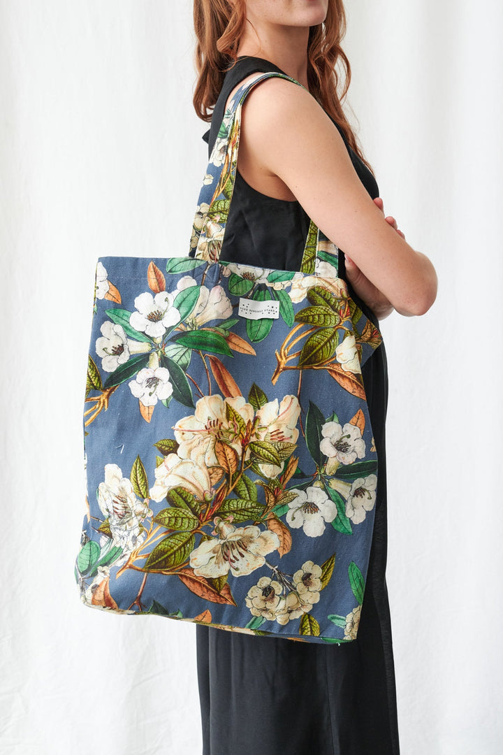 Rhodoleia Blue Canvas Bag - One Hundred Stars