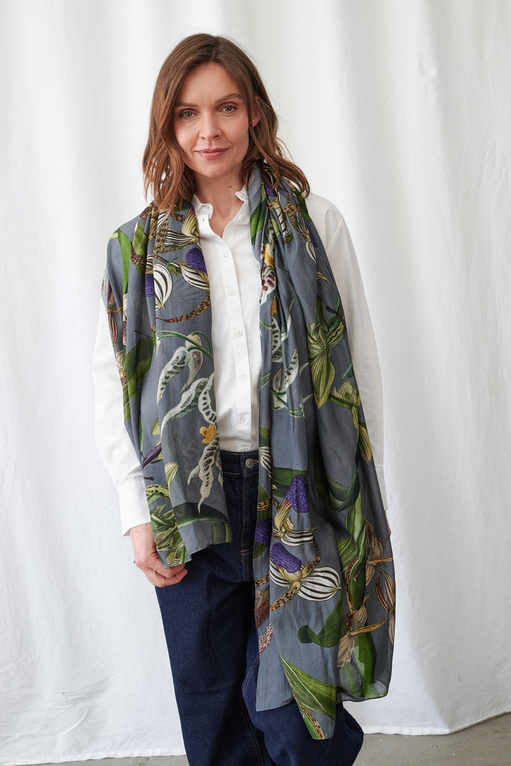 Orchid Grey Scarf - One Hundred Stars
