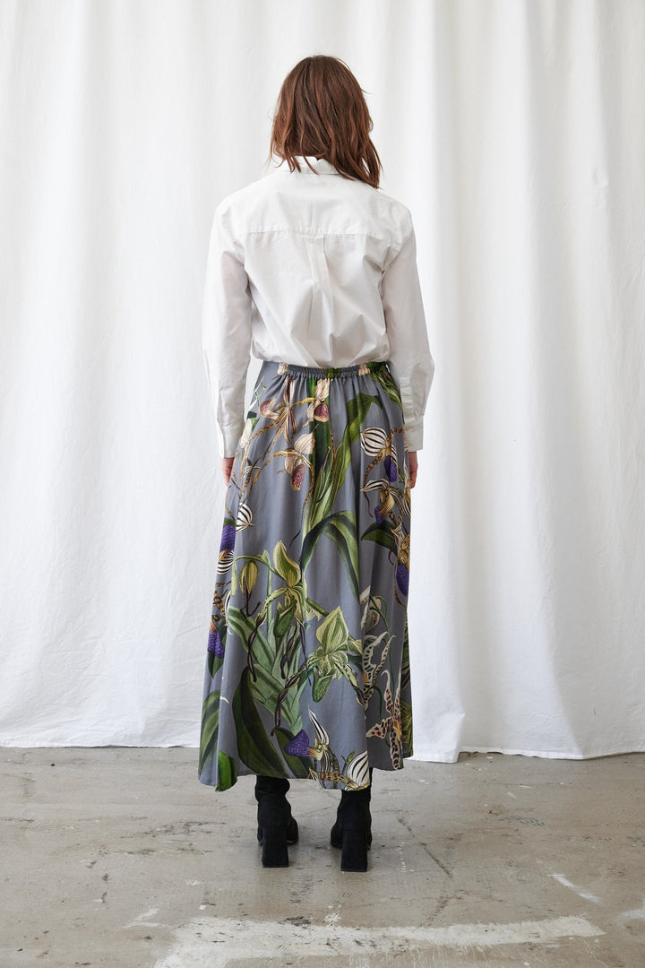 Orchid Grey A-line Maxi Skirt - One Hundred Stars