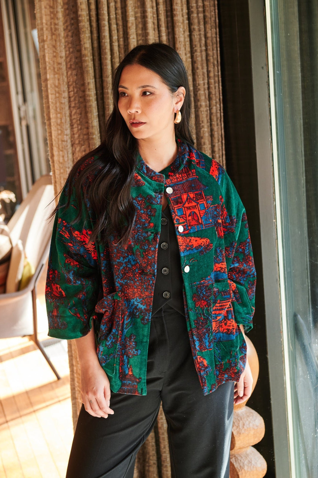Pagoda Forest Velvet Jacket - One Hundred Stars